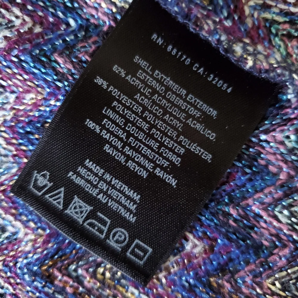 Anthropologie MAEVE Blue Motif Chevron Knit Dress Size Small